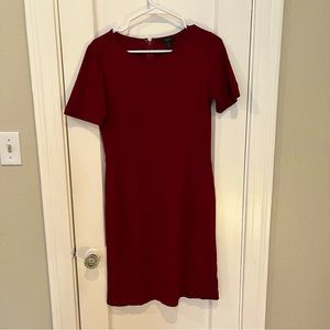 Burgundy Red J. Crew Shift Cotton Christmas Dress